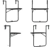 vidaXL Table de balcon suspendue Marron 60x64x83,5 cm plastique aspect rotin - Table de balcon - Tables de balcon - Table d'extérieur