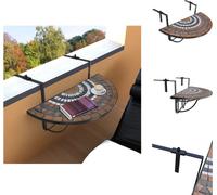 vidaXL Table de balcon suspendue Mosaïque Terracotta et Blanc - Tables de jardin