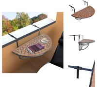vidaXL Table de balcon suspendue Mosaïque Terracotta - Tables de jardin