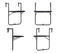 vidaXL Table de balcon suspendue Noir 60x64x83,5 cm Plastique aspect rotin - Table de balcon - Tables de balcon - Table d'extérieur