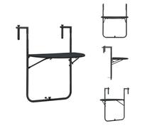 vidaXL Table de balcon suspendue Noir 60x64x83,5 cm Plastique aspect rotin - Tables de jardin