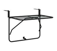 vidaXL Table de Balcon Table Basse Table d'Appoint Table de Patio Table de Jardin Pliable Table de Terrasse Extérieur Noir 60x40 cm Acier