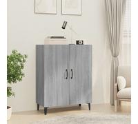 vidaXL Table de bar avec étagères gris béton bois d'ingénierie