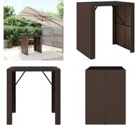 vidaXL Table de bar avec plateau en verre Marron 105x80x110 cm Poly Rotin - Table de bar avec plateau en verre - Tables de bar avec plateau en verre - Table de fête - Bistrotisch