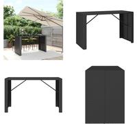 vidaXL Table de bar avec plateau en verre Noir 185x80x110 cm Poly Rotin - Table de bar avec plateau en verre - Tables de bar avec plateau en verre - Table de fête - Bistrotisch