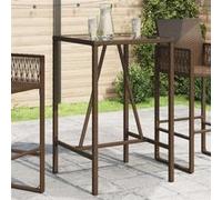 vidaXL Table de bar d’extérieur marron 70x70x110 cm résine tressée, table de bar, table haute d'extérieur, table de pub de 368694 Marron G