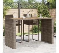 vidaXL Table de bar de jardin et dessus en bois acacia résine tressée 368701