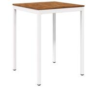 vidaXL Table de Bar de Jardin Naturel et Blanc 80 x 80,5 x 105 cm