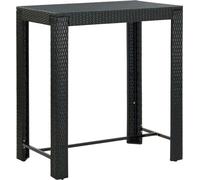 vidaXL Table de bar de jardin noire 100x60,5x110,5 cm Poly rotin