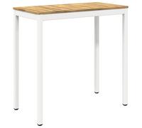 vidaXL Table de bar d'extérieur, blanche, 108,5 x 55 x 105 cm, en bois d'acacia massif