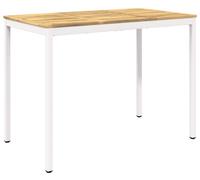 vidaXL Table de bar d'extérieur, blanche, 141 x 80,5 x 105 cm, en bois d'acacia massif