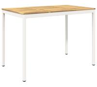 vidaXL Table de bar d'extérieur, blanche, 147 x 88,5 x 105 cm, en bois d'acacia massif