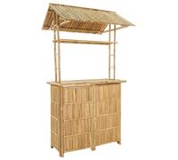 vidaXL Table de bar d'extérieur Nature 115 x 95 x 214 cm en bambou