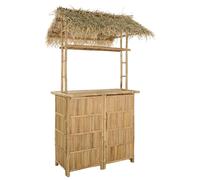 vidaXL Table de bar d'extérieur Nature 115 x 95 x 215 cm en bambou