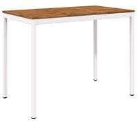 vidaXL Table de bar d'extérieur, naturelle et blanche, 141 x 80,5 x 105 cm