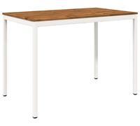 vidaXL Table de bar d'extérieur, naturelle et blanche, 147 x 88,5 x 105 cm