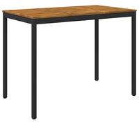 vidaXL Table de bar d'extérieur, naturelle et noire, 141 x 80,5 x 105 cm