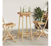 vidaXL Table de bar de jardin ronde Ø55x100 cm Bambou