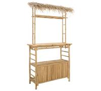 vidaXL Table de Bar extérieure Naturel 110 x 50 x 209 cm Bambou