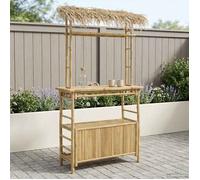 vidaXL Table de bar d'extérieur Nature 110 x 50 x 209 cm en bambou