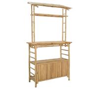 vidaXL Table de bar extérieure Naturel 110 x 50 x 210 cm Bambou, Table de bar tendance, résistante, pour l'extérieur, parfaite pour soirées d’été, jardin, déco écolo et minimaliste