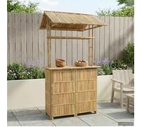 vidaXL Table de bar d'extérieur Nature 115 x 95 x 214 cm Bambou Naturel