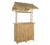 vidaXL Table de bar d'extérieur Nature 115 x 95 x 215 cm en bambou