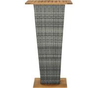 vidaXL Table de bar Gris 60x60x110 cm Poly rotin et bois massif Acacia