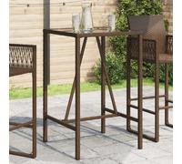 vidaXL Table de bar de jardin marron 70x70x110 cm Poly rotin