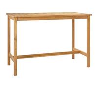 vidaXL Table de bar Nature - 150 x 75 x 105 cm en bois massif de teck