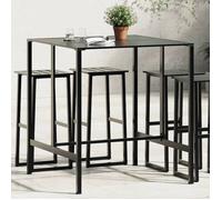 vidaXL Table de bar noire 100x100x110 cm Acier revêtu par poudre