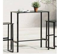 vidaXL Table de bar noire 100x50x110 cm – Acier revêtu par poudre
