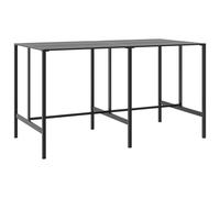 vidaXL Table de bar noire 200x100x110 cm Acier revêtu par poudre