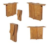 vidaXL Table de bar pliante 155x53x105 cm Teck Massif - Table haute - Tables hautes - Table de jardin