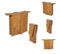 vidaXL Table de bar pliante 155x53x105 cm Teck Massif - Tables de jardin