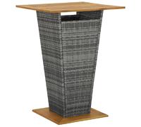 vidaXL Table de bar résine tressée et bois