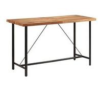 vidaXL Table de Bar, Table de Bistrot Rectangulaire, Bout de Canapé, Table à Manger, Meuble de Salle de Séjour, Bois Massif 356378 Marron G