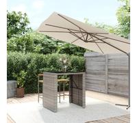 vidaXL Table de bar verre gris 105x80x110 cm