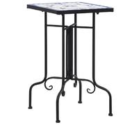 vidaXL Table de bistro mosaïque - Bleu et blanc