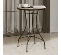 vidaXL Table de bistro mosaïque terre cuite blanc Ø50x70 cm
