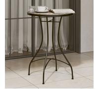 vidaXL Table de bistrot en mosaïque rouge terracotta et blanc Ø50x70 cm Céramique