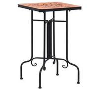 vidaXL Table de bistro mosaïque céramique terre cuite Bois d'épicéa massif 150x67x56 cm Extérieur