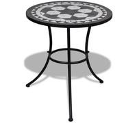 vidaXL Table de bistrot Mosaïque 60 cm Noir et blanc