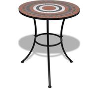 vidaXL Table de bistrot mosaïque rouge terracotta et blanc 60 cm
