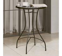 vidaXL Table de bistrot Ã˜50x70 cm - Noir et blanc