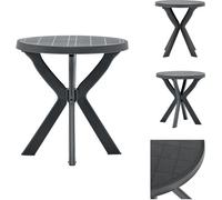 vidaXL Table de bistrot Anthracite Ø70 cm Plastique - Tables de jardin