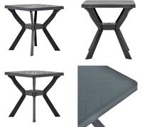 vidaXL Table de bistrot Anthracite 70x70x72 cm plastique - Table de jardin - Tables de jardin - Table de bistrot