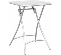 vidaXL Table de bistrot blanche 55 x 55 x 72,5 cm Acier thermolaqué