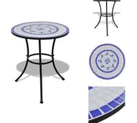 vidaXL Table de bistrot bleu et blanc 60 cm Mosaïque - Tables de jardin