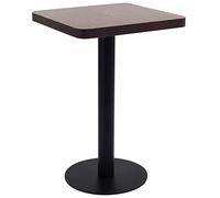vidaXL Table de bistrot, café, bar, salle à manger, cuisine, restaurant, support de bureau, facile à assembler et à nettoyer, marron foncé, 50 x 50 cm, MDF